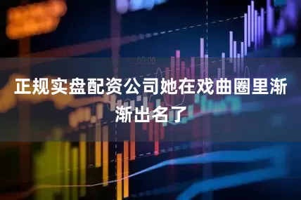正规实盘配资公司她在戏曲圈里渐渐出名了