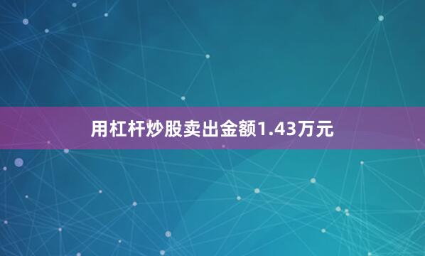 用杠杆炒股卖出金额1.43万元