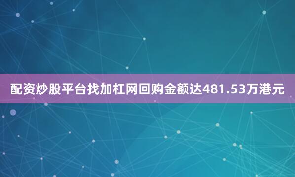 配资炒股平台找加杠网回购金额达481.53万港元